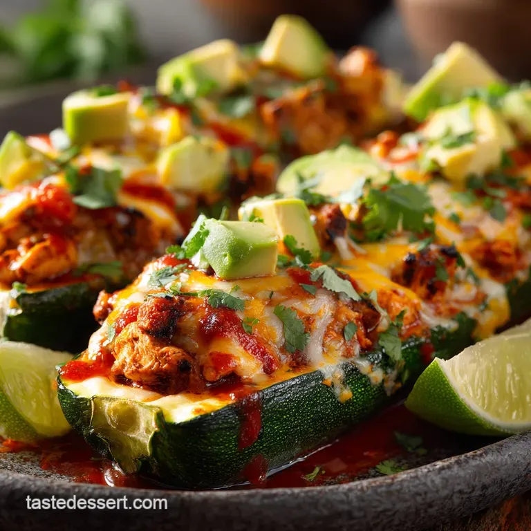 Chicken Enchilada Stuffed Zucchini Boats: the Ultimate Low-Carb Fiesta Dinner presentation