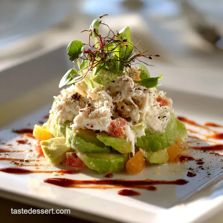 Avocado and Lump Crab Salad: the Elegant No-Cook Riviera Stack presentation