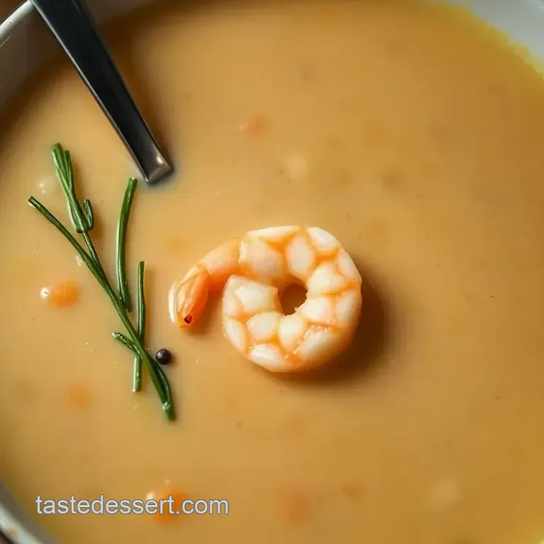 Luxurious Shrimp Bisque: a Creamy Ocean Embrace presentation