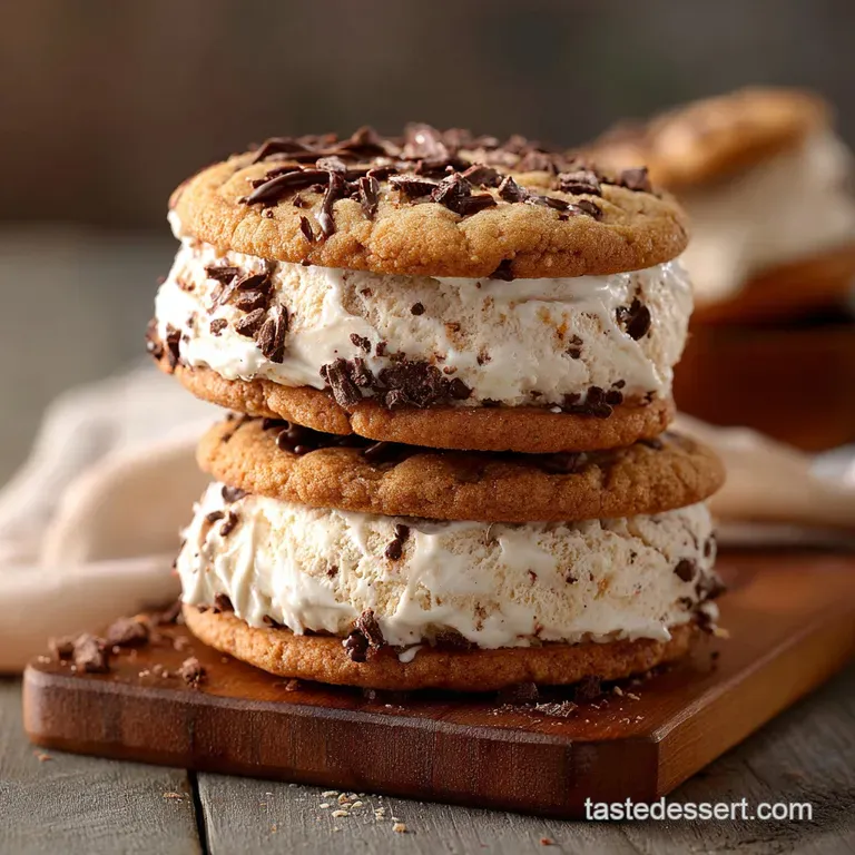 Malted Milk Cookie Ice Cream Sandwiches: the Nostalgic Ultra-Creamy Dessert presentation