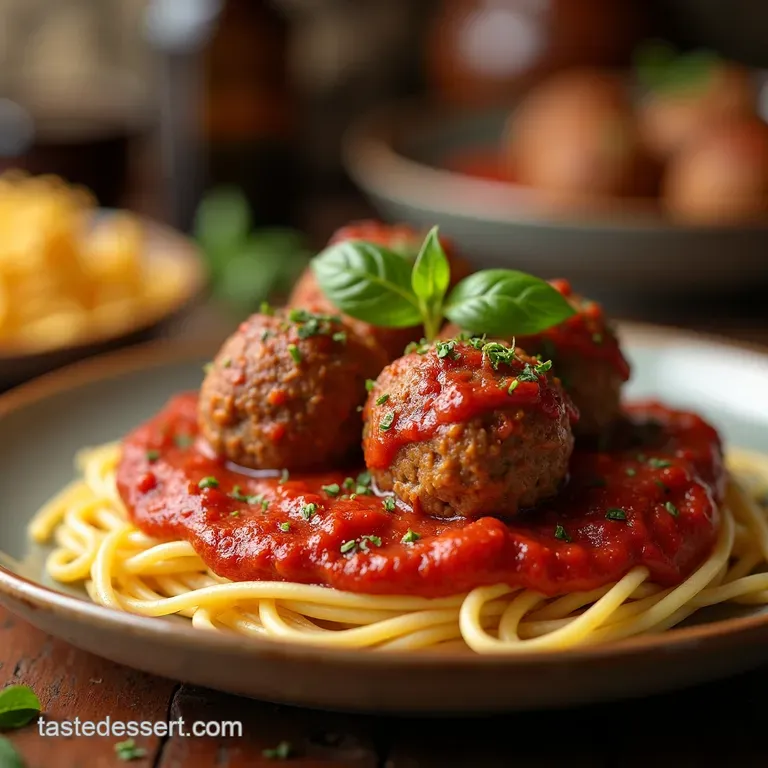 Mamas Meatballs the Ultimate Comfort Food in Tomato Sauce presentation