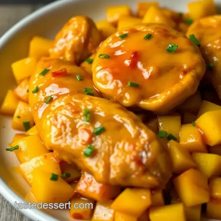 Mango Habanero Glazed Chicken presentation