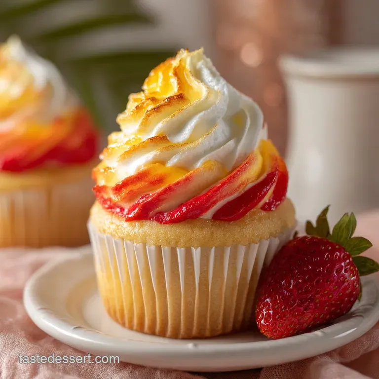 Mango Strawberry Sunset Cupcakes Recipe