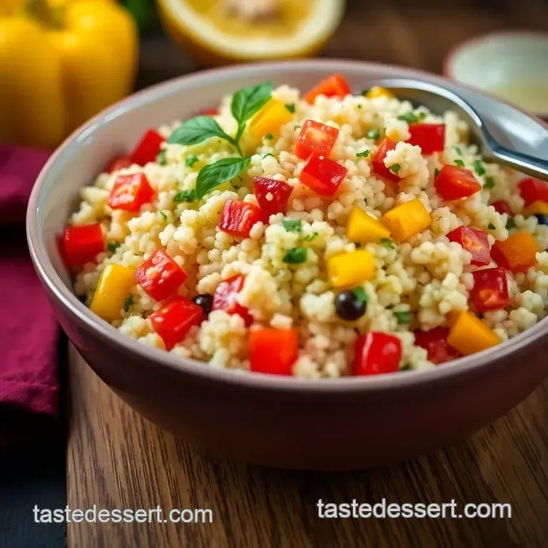 Mediterranean Israeli Couscous Salad presentation