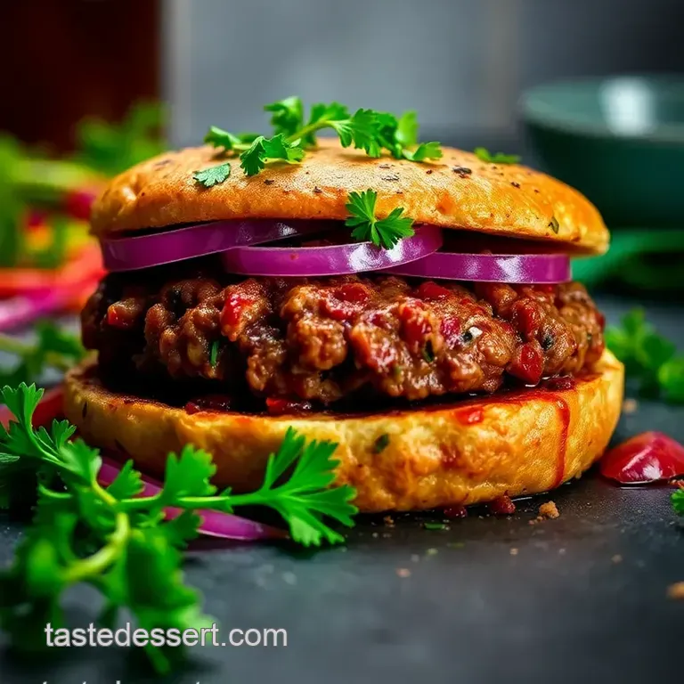 Mediterranean Lamb Burgers with Whipped Feta & Mint presentation