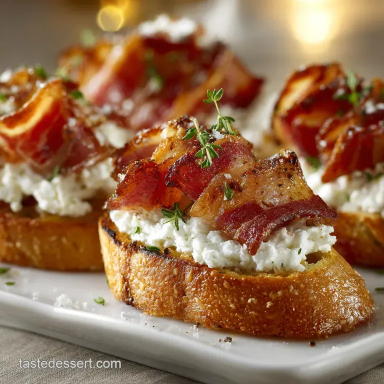Million Dollar Bacon Crostini Sticky Spicy and Irresistible Party Nibble presentation