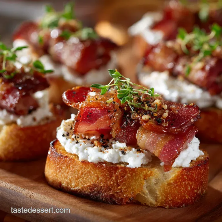 Million Dollar Bacon Crostini Sticky Spicy and Irresistible Party Nibble