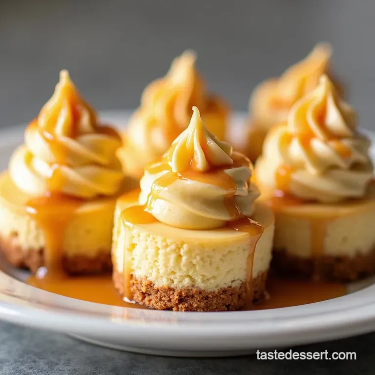Perfectly Popped Mini Cheesecakes with Salted Caramel Drizzle