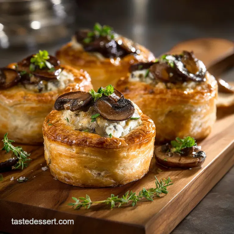 Mini Wild Mushroom and Goat Cheese Pies Individual Forest Floor Tarts