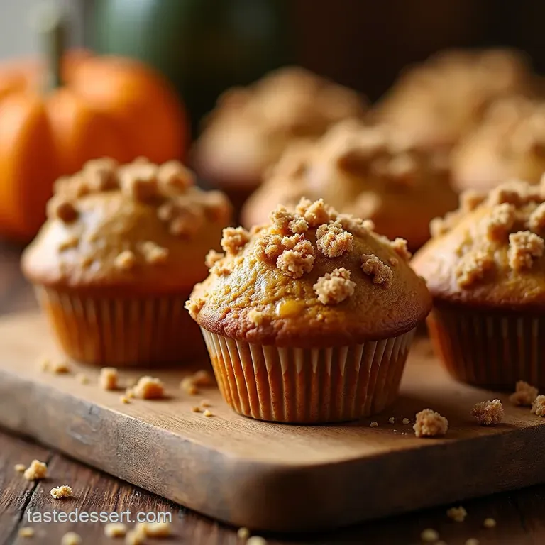 Pocketfuls of Autumn Bitesized Cinnamon Sugar Pumpkin Muffins with Crumbly Topping presentation