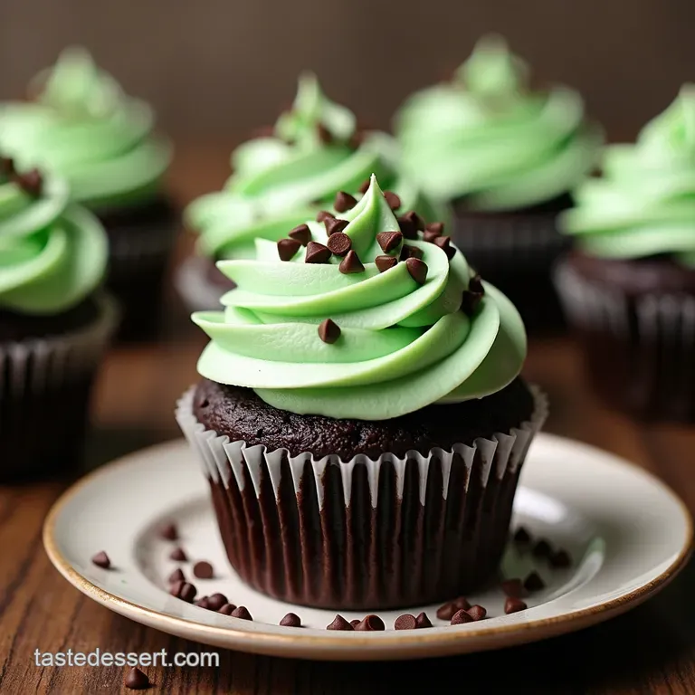 The After Eight Dream Deep Chocolate Cupcakes with Mint Chocolate Chip Frosting