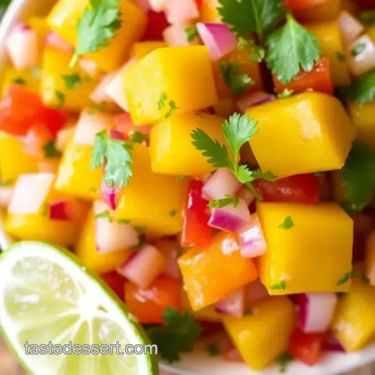 Quick and Zesty Fresh Mango Salsa in Just 10 Minutes! presentation