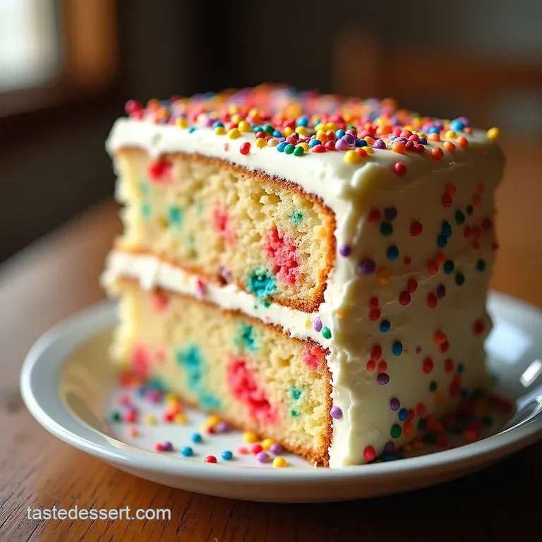 The Ultimate Birthday Bash Funfetti Layer Cake presentation