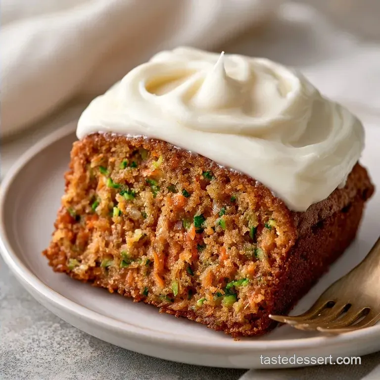 Moist Zucchini Carrot Cake with Cream Cheese Frosting