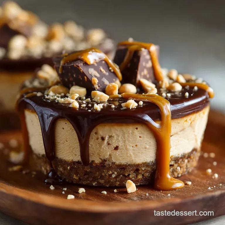 The Kings Ransom Nobake Vegan Peanut Butter Cup Cheesecake presentation
