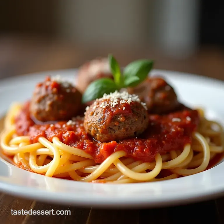 The Proper Nonnas Spaghetti and Meatballs Rich Sauce Tender Beefy Bites