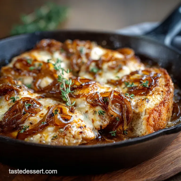 French Onion Chicken Gratin&eacute;e: the Ultimate One-Pan Comfort Bake presentation