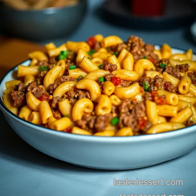 One-Pan Taco Mac and Cheese presentation