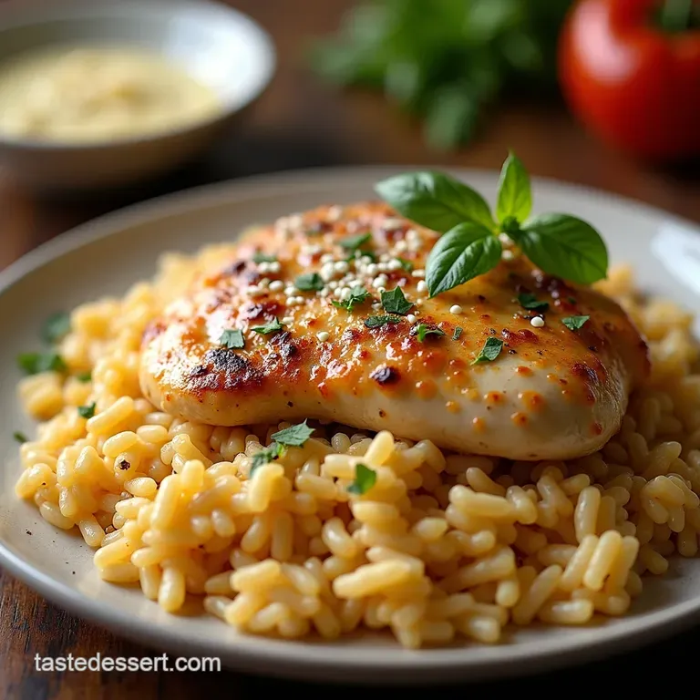 OnePan Greek Lemon Chicken and Rice with Roasted Veggies