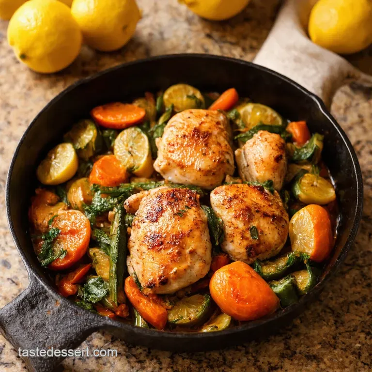 Onepan Lemon Herb Roasted Chicken Veggies presentation