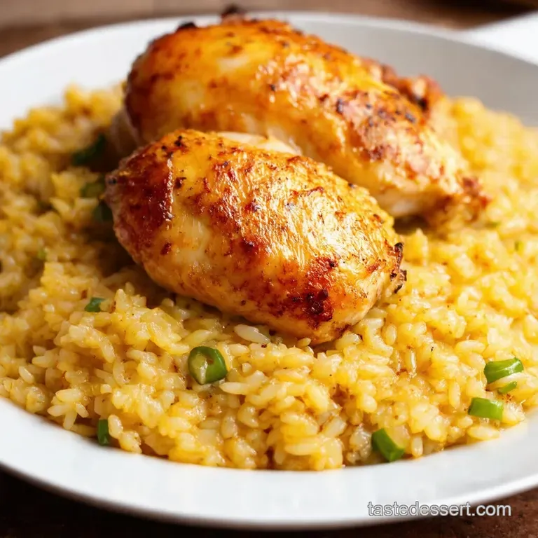 OnePan Wonder Creamy OvenBaked Chicken and Rice presentation