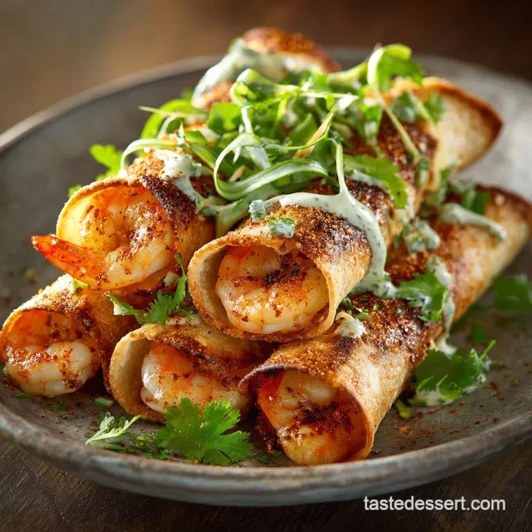Baked Shrimp Taquitos: Healthy Oven-Crisp Chipotle Recipe presentation