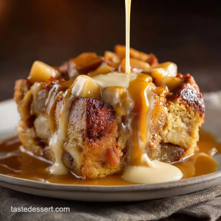 The Kings Ransom Caramel Apple Bread Pudding presentation