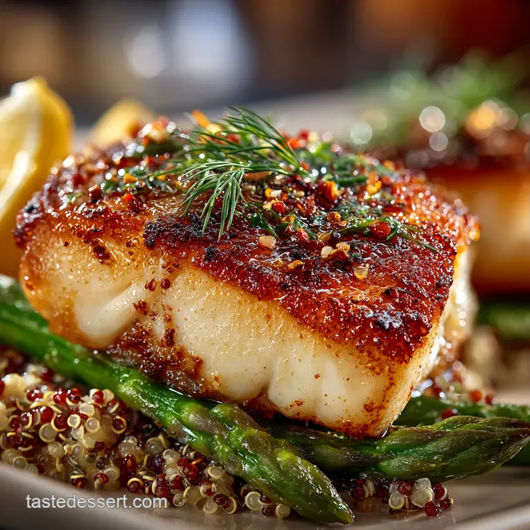 PanSeared Barramundi with LemonDill Quinoa