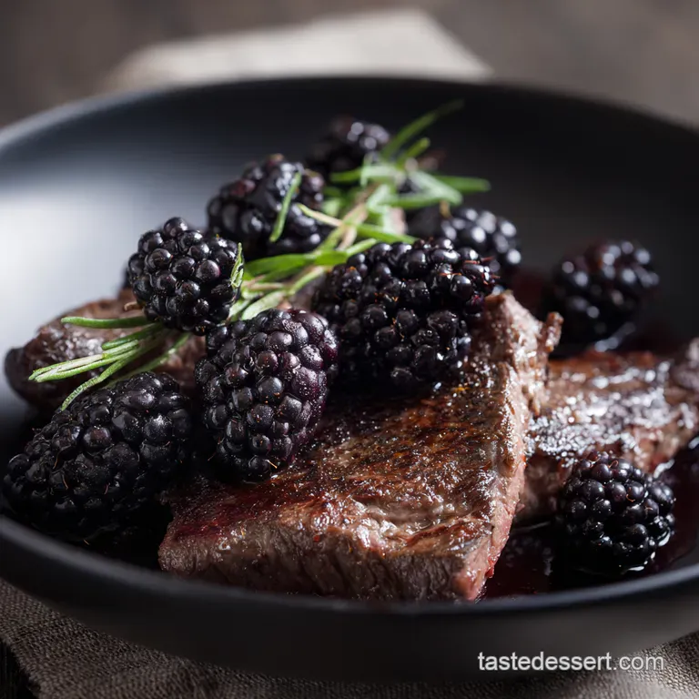 PanSeared Venison Backstrap with BlackberryPort Wine Reduction