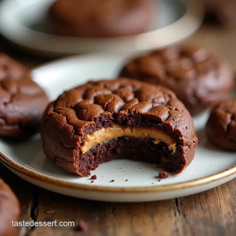 The DoubleDown Delight Fudgy Peanut Butter Stuffed Brownie Cookies