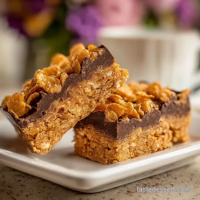 Peanut Butter Cornflake Bars: No-Bake