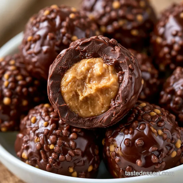 Creamy, pale gold spheres arranged on a marble platter, garnished with fresh mint leaves and dark chocolate curls.