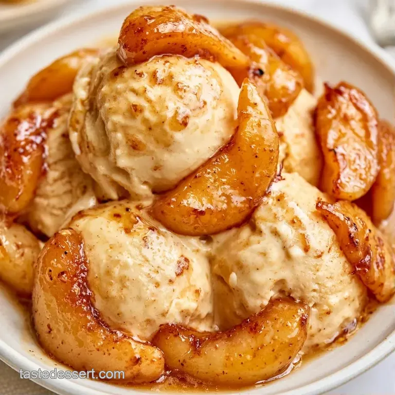 Two smooth scoops of pale cream dessert in a crystal bowl, paired with translucent poached pear wedges.