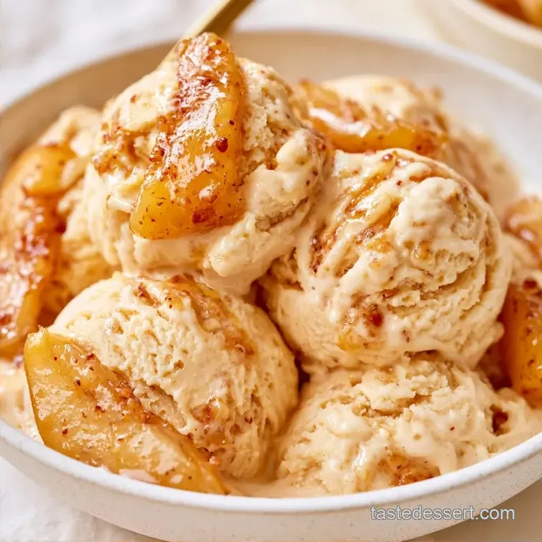 Pear Blue Cheese Ice Cream with Caramelized Pears