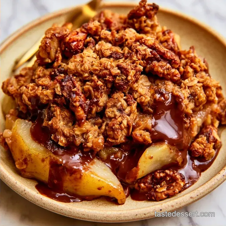 Healthy Pear Chocolate Crumble
