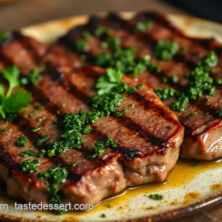Perfectly Grilled Ribeye Steak with Chimichurri Sauce