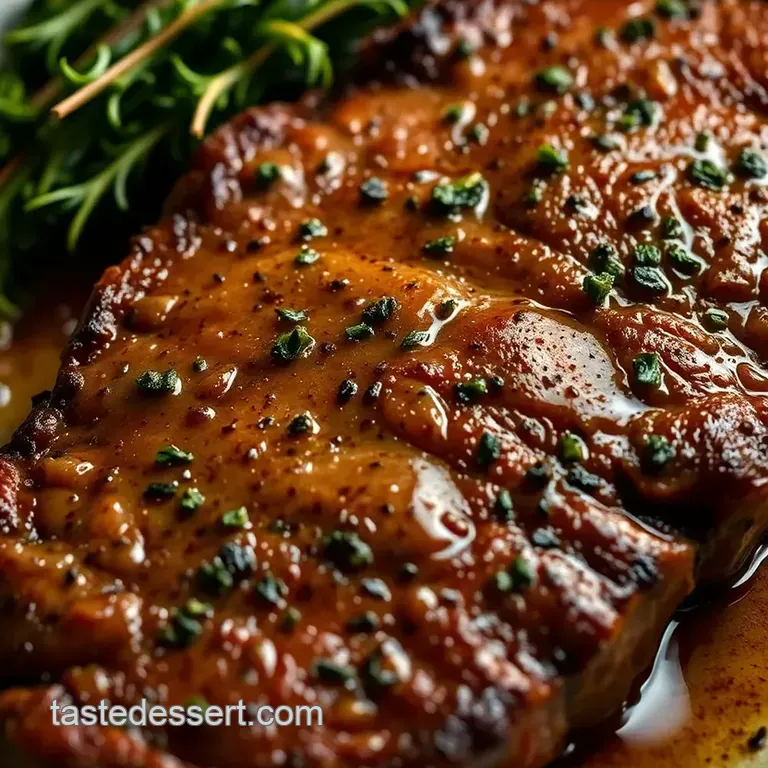 Perfectly Seared Sirloin Strip Steak with Garlic Herb Butter presentation