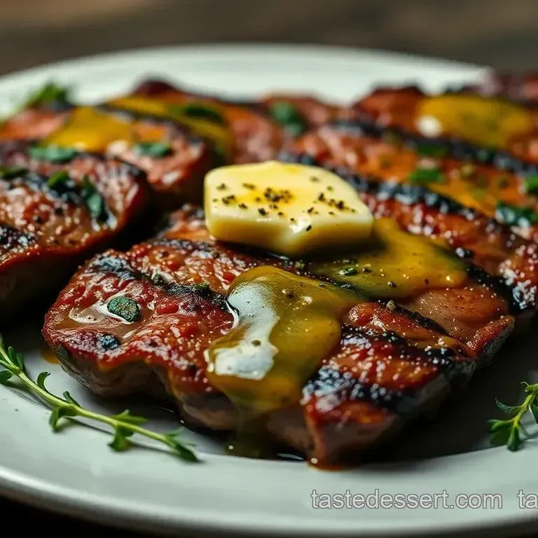 Perfectly Seared Sirloin Strip Steak with Garlic Herb Butter