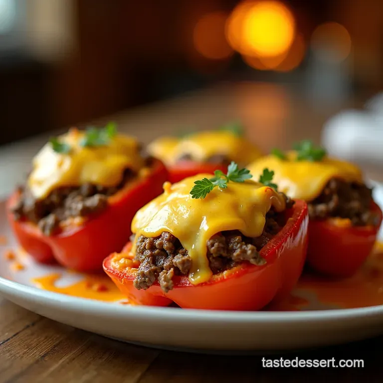 Philly Cheesesteak Stuffed Peppers presentation