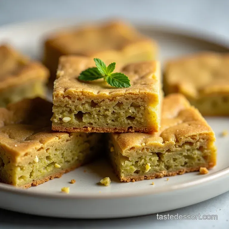Pistachio Butter White Chocolate Blondies
