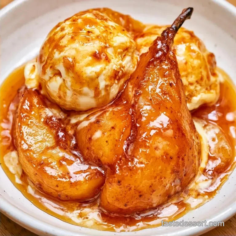 Low-Sugar Poached Pear Ice Cream