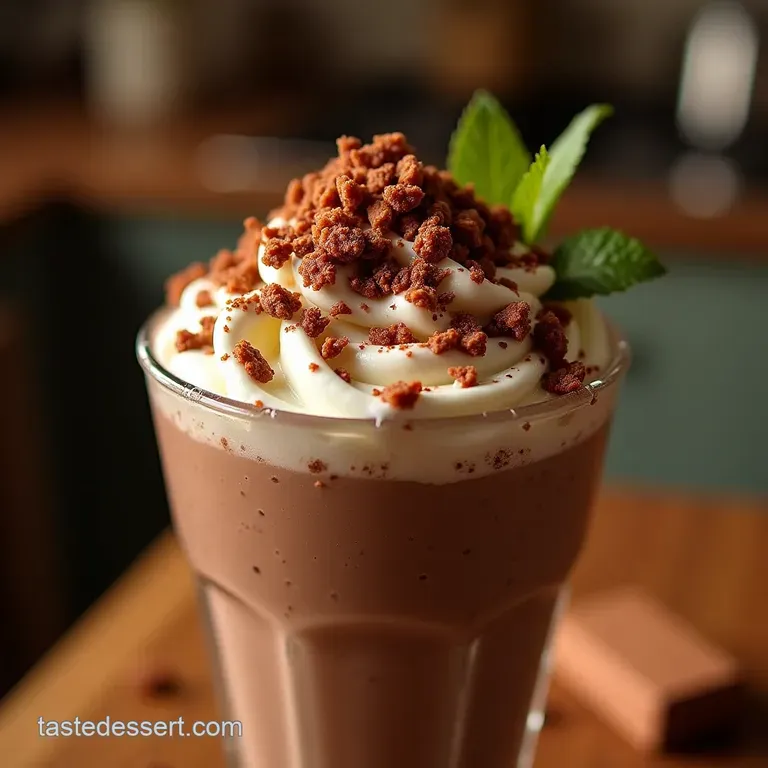 The Ultimate Chocolate Crunch Decadent Negresco Milkshake presentation
