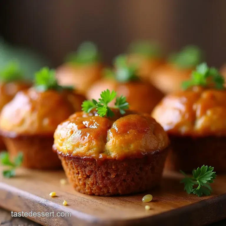 Proper British Mini Meatloaf Muffins with a Tangy Glaze Perfect Portion Control presentation