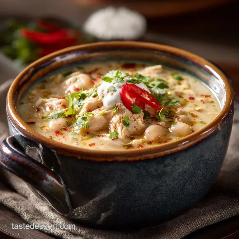 The Proper Creamy White Chicken Chili: a Cozy One-Pot Wonder presentation