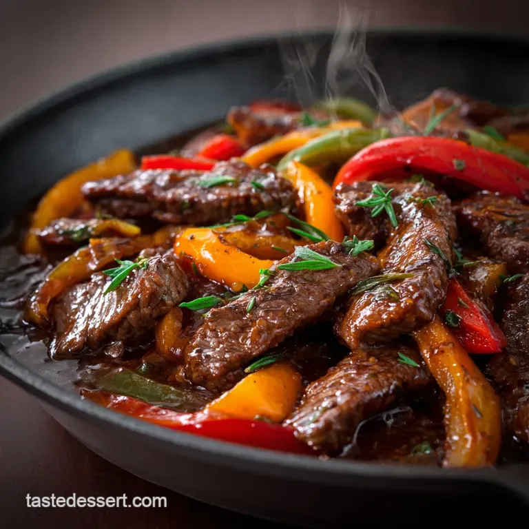 Pepper Steak: Proper Pub-Style Beef in a Savoury Glossy Sauce presentation