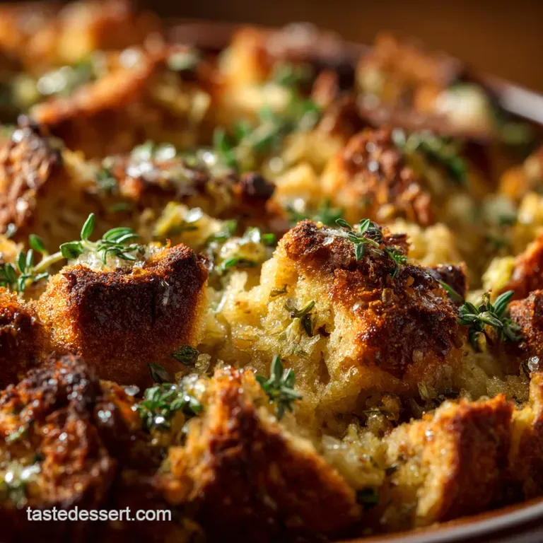 Homemade Stuffing: the Ultimate Classic Sage and Thyme Bread Recipe presentation