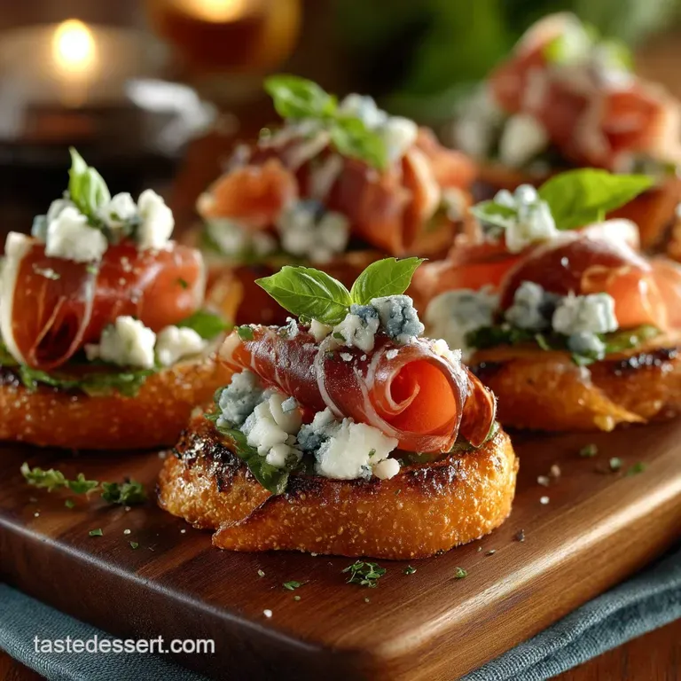 The Perfect Summer Nibble Prosciutto Melon Blue Cheese Skewers presentation