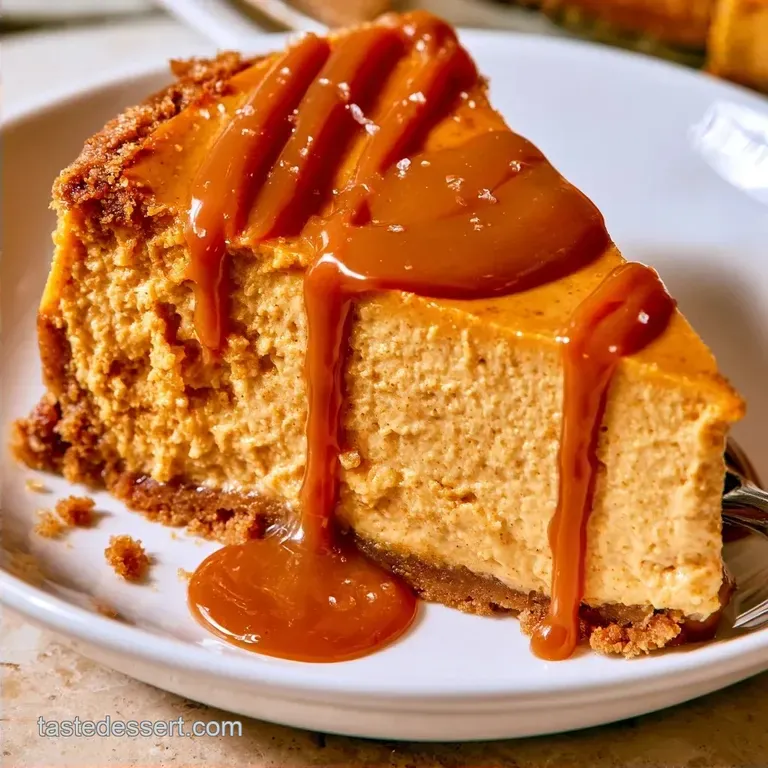 Pumpkin Cheesecake Salted Caramel with Gingersnap Crust