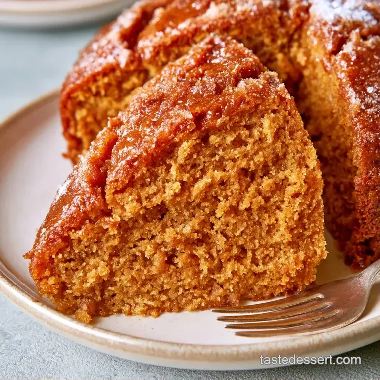 A slice of orange-hued cake on a slate plate, garnished with a cinnamon stick and a dollop of whipped cream.