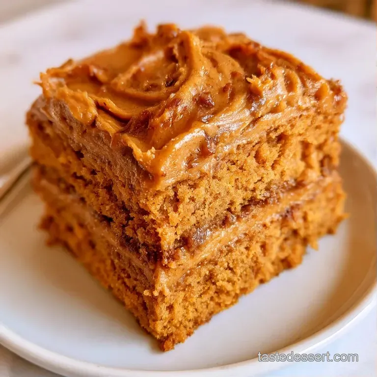 Elegant slice of orange-hued cake on a white ceramic plate, topped with whipped cream and a rustic cinnamon stick.
